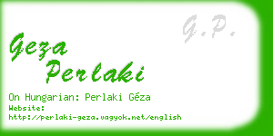 geza perlaki business card